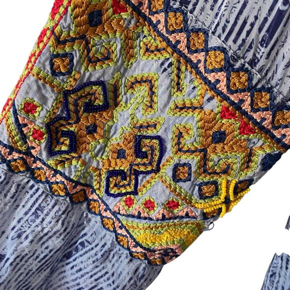 Anthropologie Bhanuni by Jyoti Linne Embroidered Blue Dress size medium - Picture 6 of 10